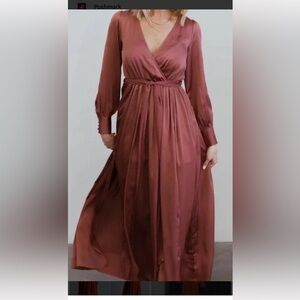 NWOT Baltic Born Satin Dress in Cinnamon